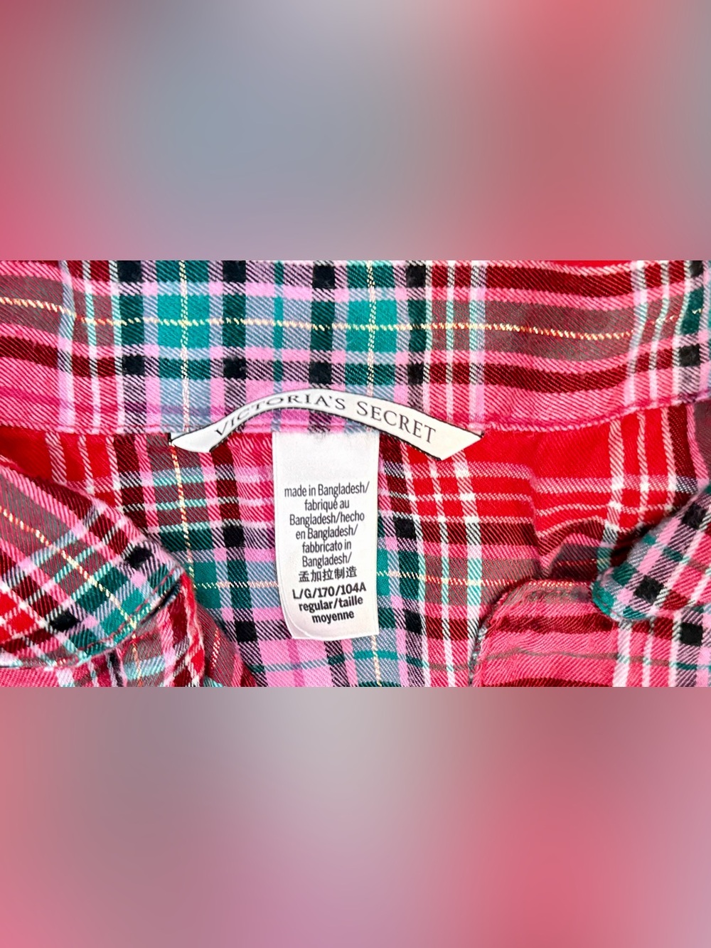 Victoria’s Secret Plaid Flannel Pajama Set Red Christmas Women’s Large | EUC - Picture 6 of 8